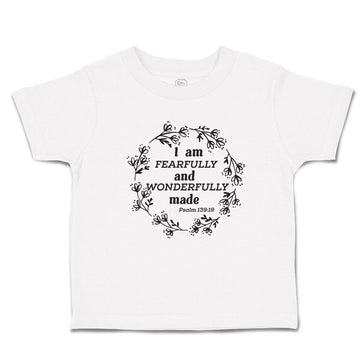 Toddler Clothes I Am Fearfully Wonderfully Psalm 139:19 Wreath Pattern Cotton