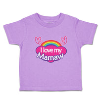 Toddler Clothes I Love My Mamaw with Colourful Rainbow and Outline Hearts Joined