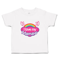 Toddler Clothes I Love My Mamaw with Colourful Rainbow and Outline Hearts Joined