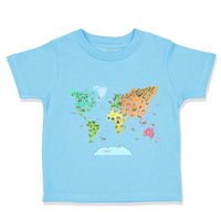 Toddler Clothes Map of Animals Around The World Toddler Shirt Cotton