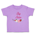 Toddler Girl Clothes Big Sister with Wreath of Flowers Toddler Shirt Cotton