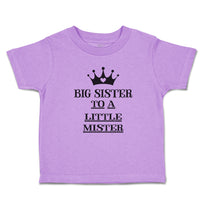 Toddler Girl Clothes Big Sister to A Little Mister with Crown and Little Heart