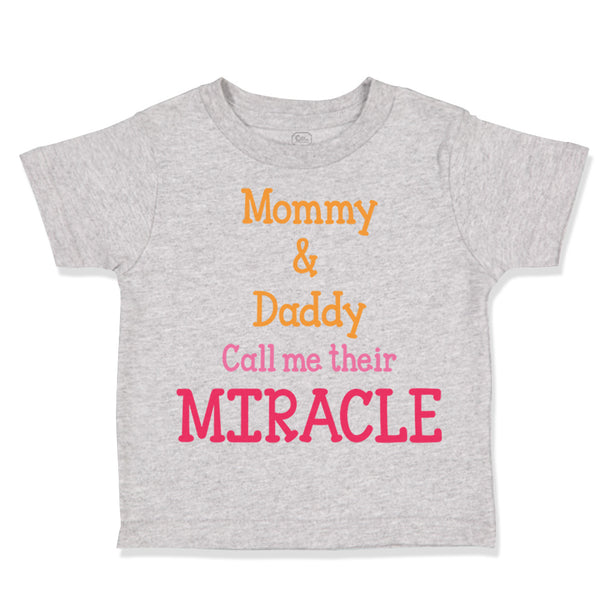 Toddler Clothes Mommy and Daddy's Little Miracle Toddler Shirt Cotton