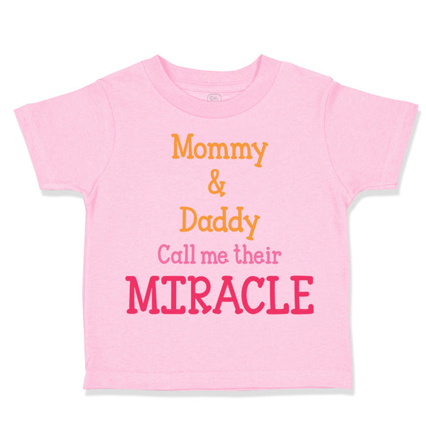 Toddler Clothes Mommy and Daddy's Little Miracle Toddler Shirt Cotton