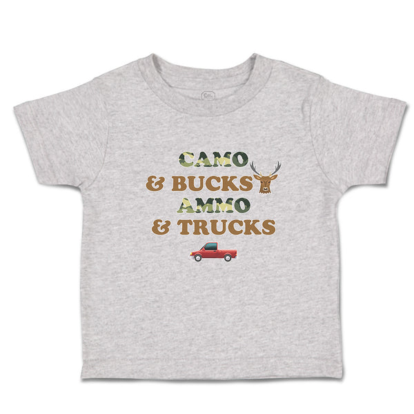 Cute Toddler Clothes Camo & Bucks Ammo & Trucks Toddler Shirt Cotton