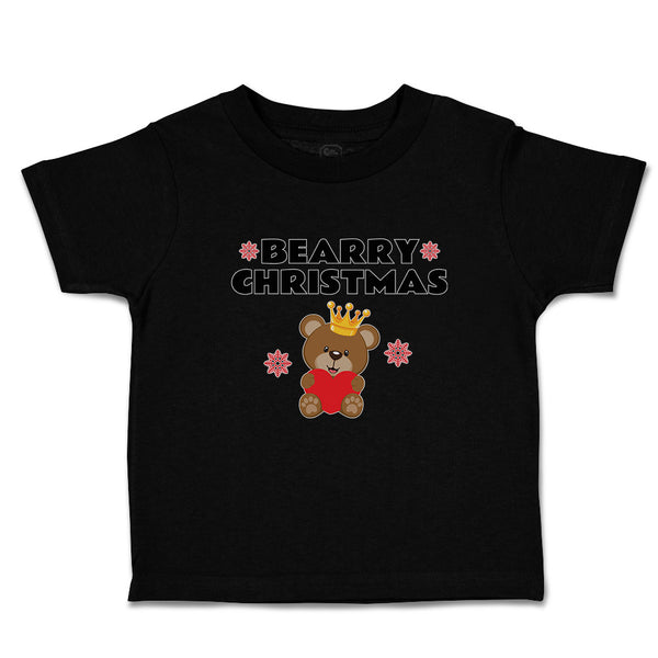 Toddler Clothes Bearry Christmas Teddy Bear Sitting Crown Heart Hand Cotton