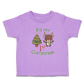 Toddler Clothes It's My 1St Christmas with Tree Decorated and Toy Deer Cotton