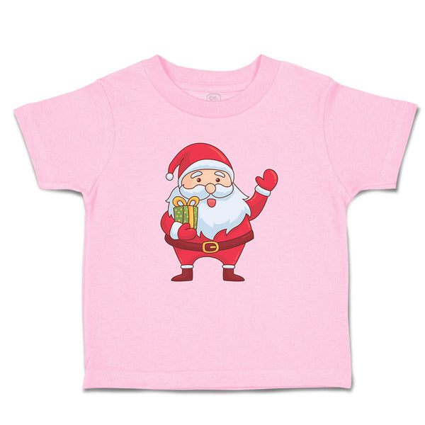 Toddler Clothes Christmas Santa Claus with Gift Box Wishing Everyone Cotton