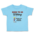 Toddler Clothes Born to Go Fishing Made School Boy with Net Hat Bag Cotton