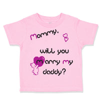 Toddler Clothes Black Purple Mommy Will You Marry Daddy Toddler Shirt Cotton