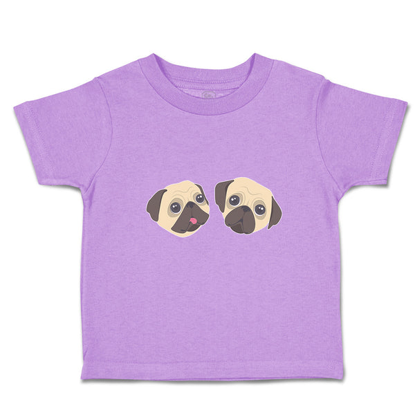 Toddler Clothes Cute Pug Buddies Heads and Faces Toddler Shirt Cotton