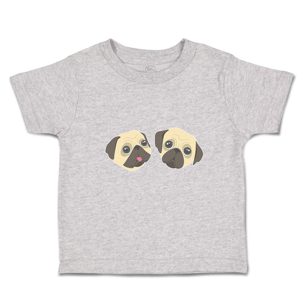 Toddler Clothes Cute Pug Buddies Heads and Faces Toddler Shirt Cotton