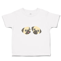 Toddler Clothes Cute Pug Buddies Heads and Faces Toddler Shirt Cotton