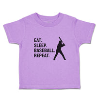 Toddler Clothes Eat. Sleep. Baseball. Repeat.Sport Man Hitting Toddler Shirt