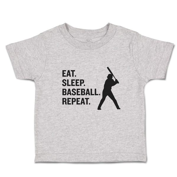 Toddler Clothes Eat. Sleep. Baseball. Repeat.Sport Man Hitting Toddler Shirt