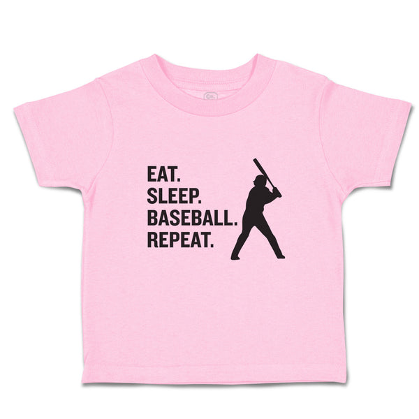 Toddler Clothes Eat. Sleep. Baseball. Repeat.Sport Man Hitting Toddler Shirt