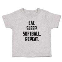Cute Toddler Clothes Eat. Sleep. Softball. Repeat. Toddler Shirt Cotton