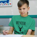 Hunter in Training with Silhouette Deer Head and Horns