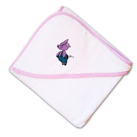 Baby Hooded Towel Flying Pig Embroidery Kids Bath Robe Cotton - Cute Rascals