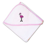 Baby Hooded Towel Flamingo Pink Body Style A Embroidery Kids Bath Robe Cotton - Cute Rascals