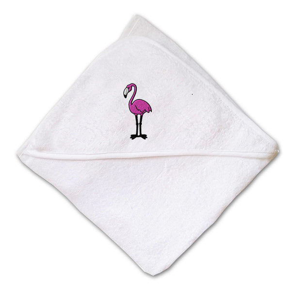 Baby Hooded Towel Flamingo Pink Body Style A Embroidery Kids Bath Robe Cotton - Cute Rascals