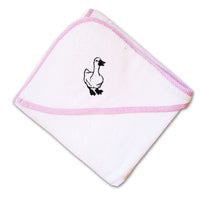 Baby Hooded Towel Duck Black Outline Embroidery Kids Bath Robe Cotton - Cute Rascals