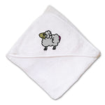 Baby Hooded Towel Cartoon Sheep Side Embroidery Kids Bath Robe Cotton - Cute Rascals