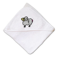 Baby Hooded Towel Cartoon Sheep Side Embroidery Kids Bath Robe Cotton - Cute Rascals