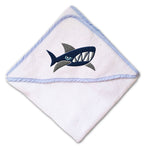 Baby Hooded Towel Angry Shark with Big Teeth Embroidery Kids Bath Robe Cotton - Cute Rascals