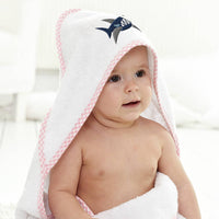 Baby Hooded Towel Angry Shark with Big Teeth Embroidery Kids Bath Robe Cotton - Cute Rascals