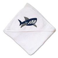 Baby Hooded Towel Angry Shark with Big Teeth Embroidery Kids Bath Robe Cotton - Cute Rascals