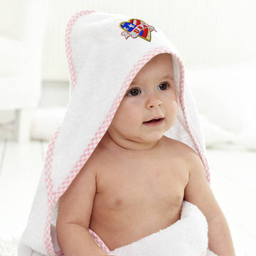 Baby Hooded Towel U.S.A Tattoo Heart Embroidery Kids Bath Robe Cotton