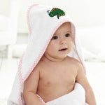 Baby Hooded Towel Snoozing Dino Embroidery Kids Bath Robe Cotton - Cute Rascals