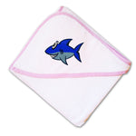 Baby Hooded Towel Kids Cute Shark Embroidery Kids Bath Robe Cotton - Cute Rascals