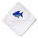 Baby Hooded Towel Kids Cute Shark Embroidery Kids Bath Robe Cotton - Cute Rascals