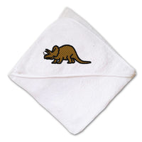 Baby Hooded Towel Triceratops Dinosaur B Embroidery Kids Bath Robe Cotton - Cute Rascals