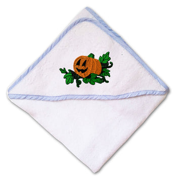 Baby Hooded Towel Jack-O-Lantern Embroidery Kids Bath Robe Cotton