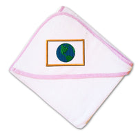 Baby Hooded Towel Earth Flag A Embroidery Kids Bath Robe Cotton - Cute Rascals