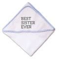 Baby Hooded Towel Best Sister Ever Embroidery Kids Bath Robe Cotton