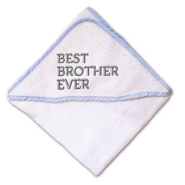 Baby Hooded Towel Best Brother Ever Embroidery Kids Bath Robe Cotton