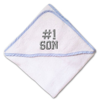 Baby Hooded Towel Number #1 Son Embroidery Kids Bath Robe Cotton