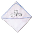 Baby Hooded Towel Number #1 Sister Embroidery Kids Bath Robe Cotton