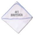 Baby Hooded Towel Number #1 Brother Embroidery Kids Bath Robe Cotton