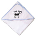 Baby Hooded Towel I Love Goats Style A Embroidery Kids Bath Robe Cotton