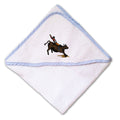 Baby Hooded Towel Bull Riding Embroidery Kids Bath Robe Cotton