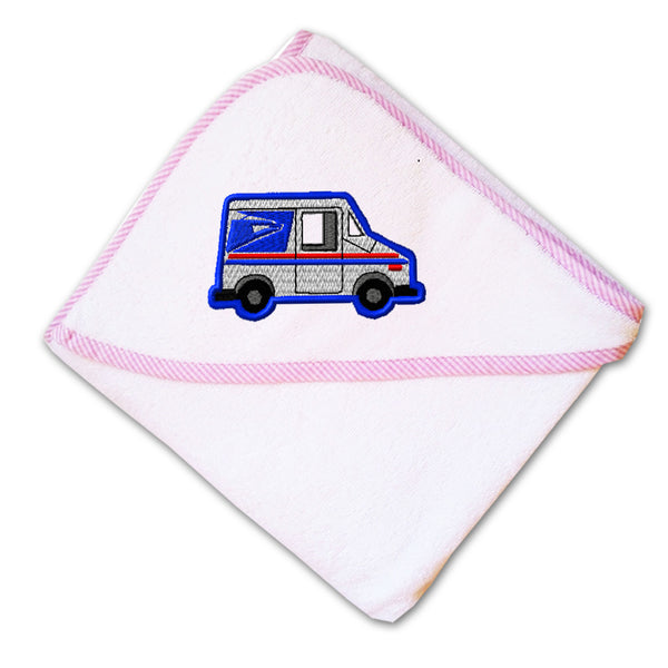 Baby Hooded Towel U.S. Mail Truck post Embroidery Kids Bath Robe Cotton - Cute Rascals