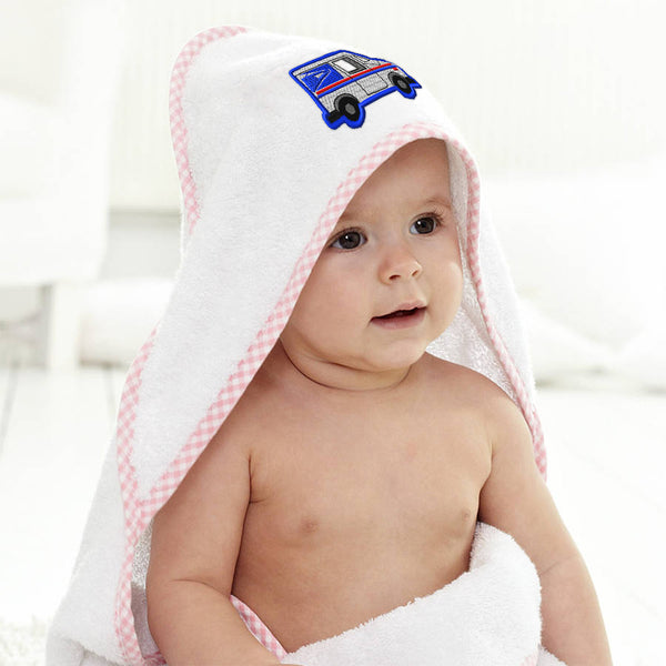 Baby Hooded Towel U.S. Mail Truck post Embroidery Kids Bath Robe Cotton - Cute Rascals