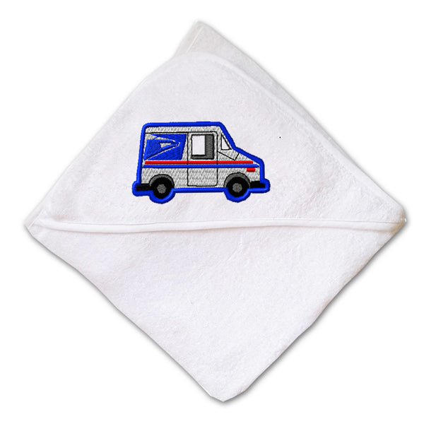 Baby Hooded Towel U.S. Mail Truck post Embroidery Kids Bath Robe Cotton - Cute Rascals