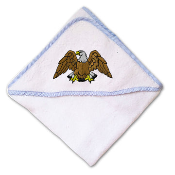 Baby Hooded Towel Wings Open Eagle Embroidery Kids Bath Robe Cotton