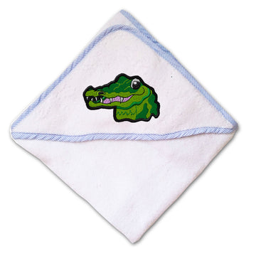 Baby Hooded Towel Gator Head Embroidery Kids Bath Robe Cotton